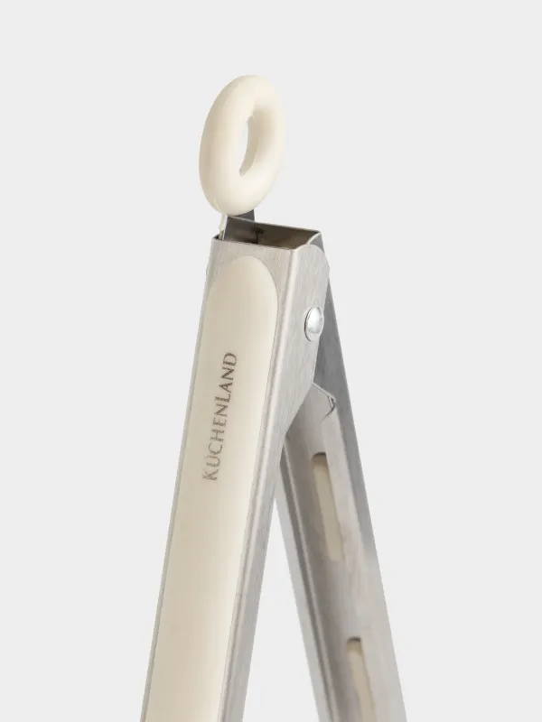 Щипцы кухонные, 27 см, силикон/сталь, молочные, Assist, image-6