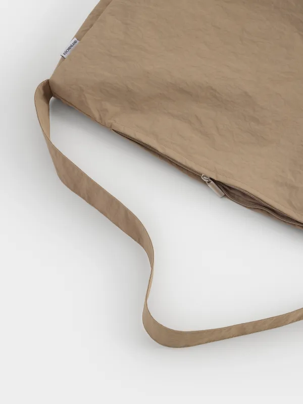 Сумка спортивная, 50x30 см, с плечевым ремнем, нейлон, бежевая, Force sport, image-6