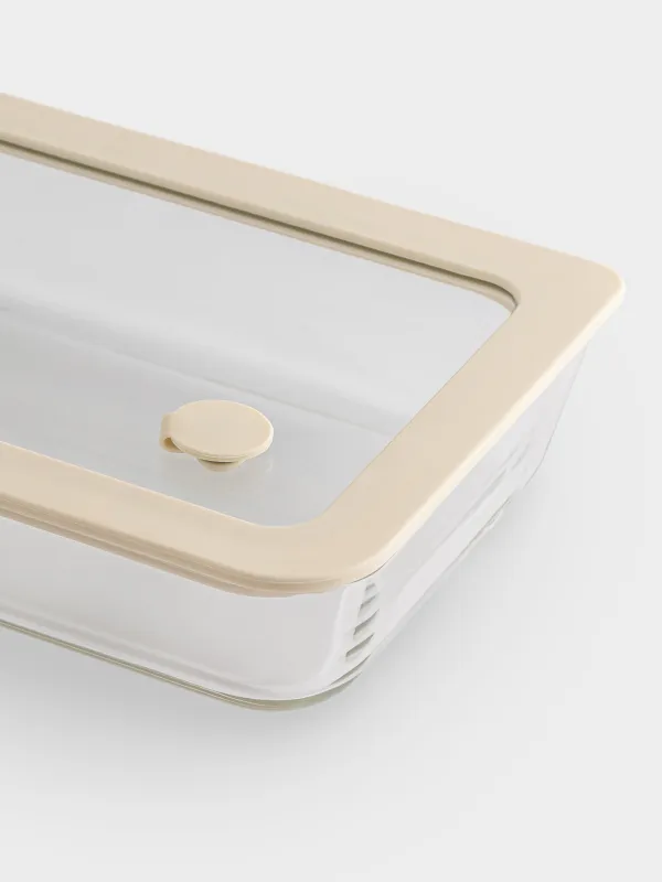 Контейнер, 700 мл, клапаны бар, шыны т / силикон, тікбұрышты, сарғылт қоңыр, Verre, image-2