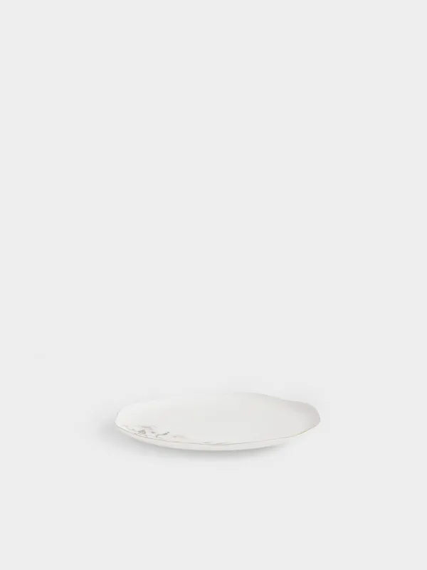 Тіскебасар тәрелкесі, 21 см, фарфор F, ақ, алтын жиектері бар, Гүлдер арасындағы балапан, Easter, image-3