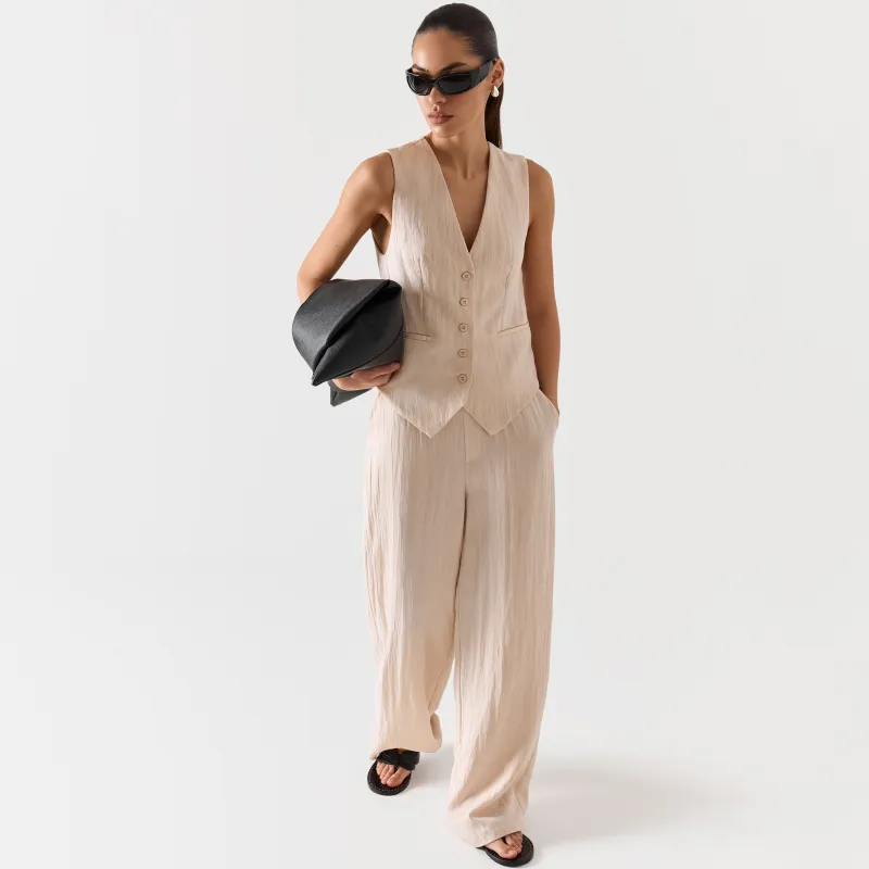 Әйелдер шалбары, өлшемі L, вискоза/полиэстер, сүт түстес, Giselle