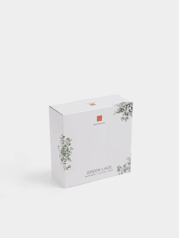 Салат ыдысы, 16х6 см, мл, фарфор Р, сүт түстес, Жасыл гүлдер, Green lace, image-5