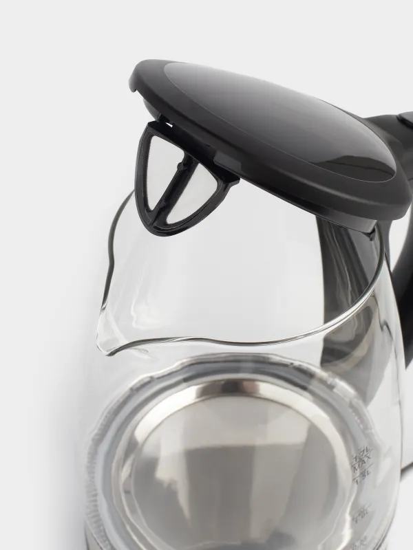 Электр шәйнегі, 1,7 л, 1850-2200 Вт, шыны, қара, Progress plus, image-4