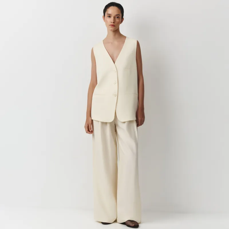 Әйелдер шалбары, өлшемі M, тенсель/зығыр/мақта ОК, сүт түстес, Louise