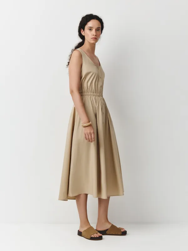 Әйелдер көйлегі, миди, өлшемі XS, мақта, түймелері бар, сарғылт-қоңыр, Selma, image-0