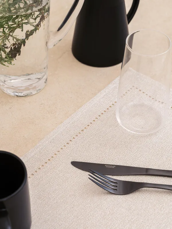 Аспап астындағы майлық, 30х45 см, полиэстер, тікбұрышты, күміс Крем, Hemstitch, image-3