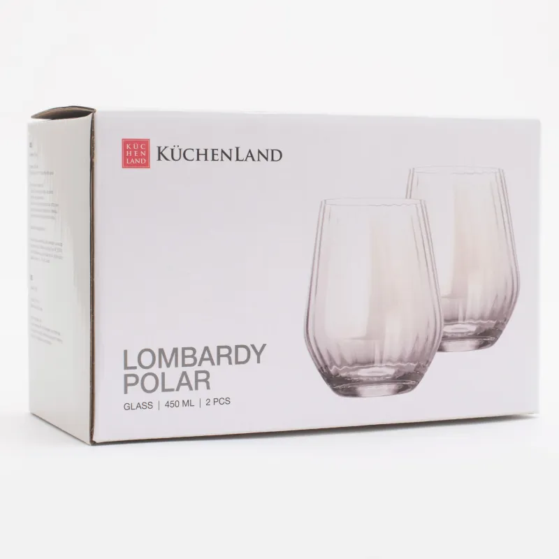 Стақан, 11 см, 450 мл, 2 дана, шыны, інжу-маржан, Lombardy R polar, image-5