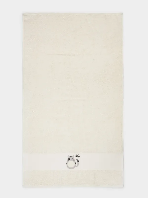 Балалар сүлгісі, 70х120 см, мақта, ақшыл сұр, Мысық, Cat, image-1