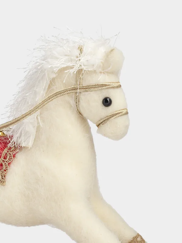 Изделие декоративное, 27х30 см, пенопласт/полиэстер, молочная, Лошадка-качалка, Rocking horse, image-4