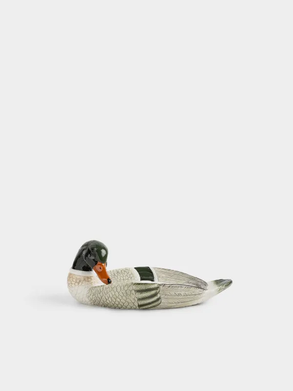 Ыдыс, 32х19х12 см, керамика, сұр-жасыл, Үйрек, Duck, image-4