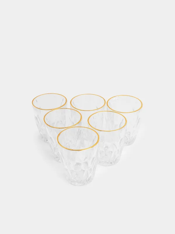 Стакан, 270 мл, 6 шт, с золотистым кантом, Rhomb gold, image-3