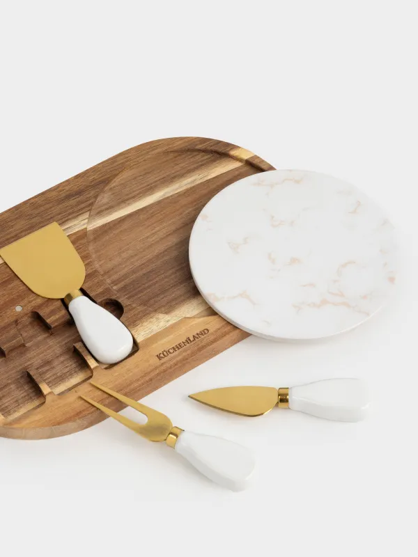Набор для сыра, 5 пр, Cheese gold, image-2