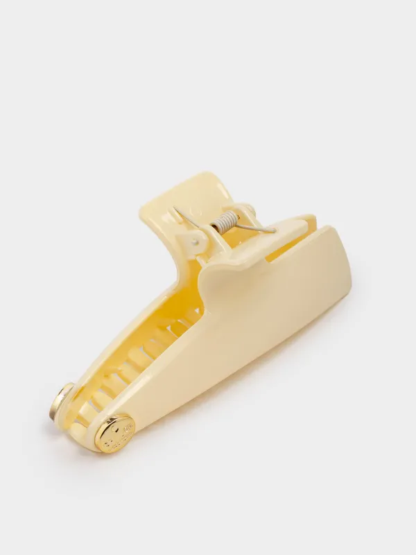 Заколка для волос, 12 см, акрил/металл, светло-бежевая, Крабик, Hair basic, image-5