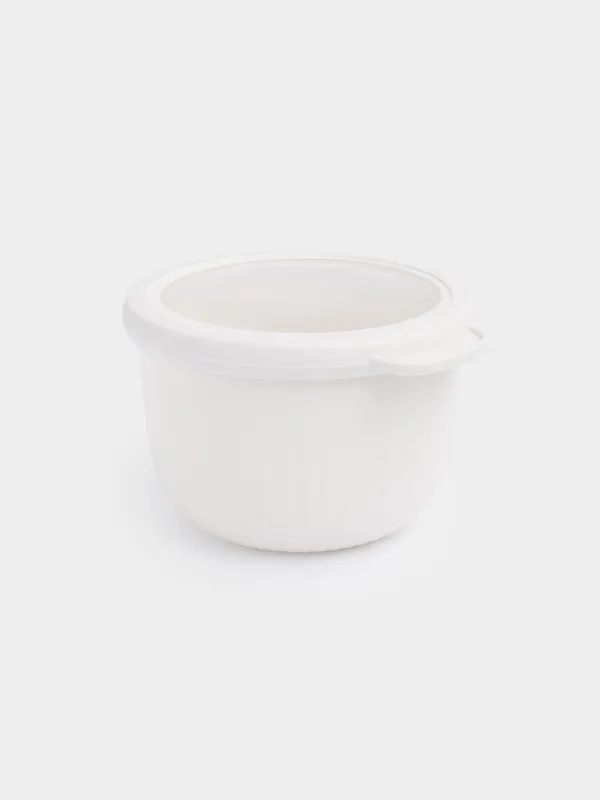 Набор мисок, 3 шт, с крышкой, пластик, белая/серая/графитовая, Flow, image-3