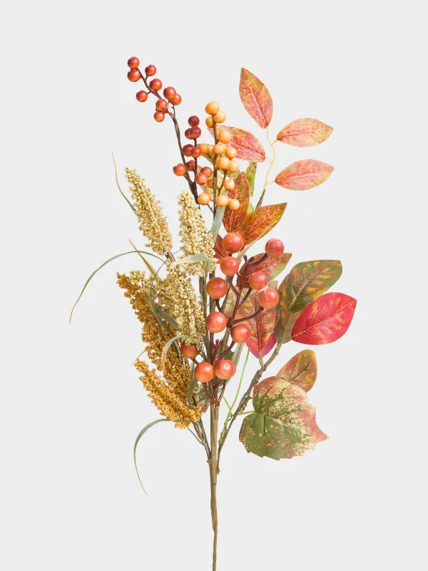 Ветка декоративная, 76 см, пенопласт/полиэстер, Рябина и амарант, Forest symphony decor, image-1