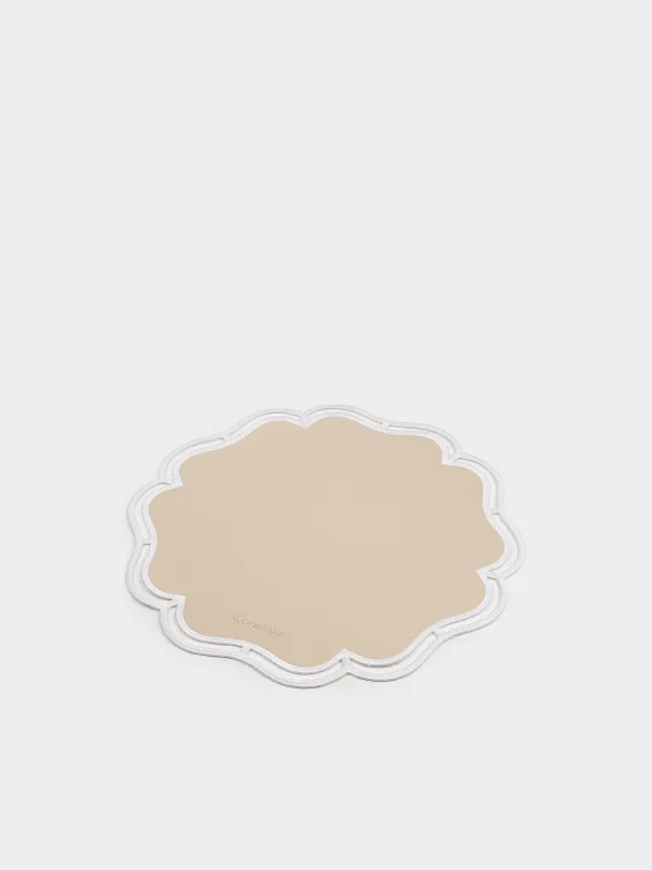 Салфетка под приборы, 38 см, ПВХ/полиэстер, фигурная, бежевая, Rock vintage, image-3