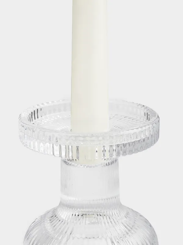 Подсвечник, 11 см, для одной свечи, на ножке, стекло, Ribedic, image-6