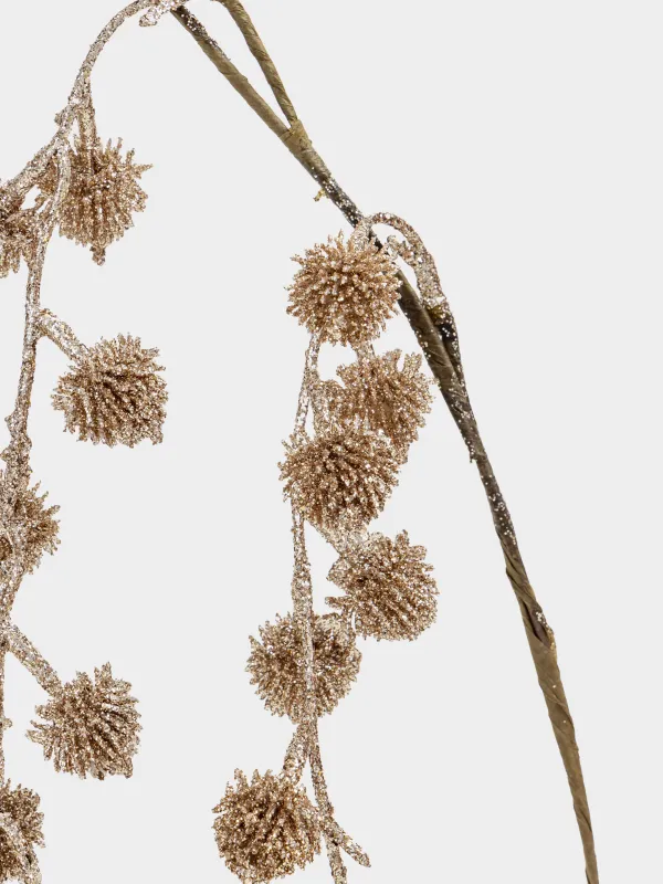 Ветка декоративная, 60 см, Золотистые шишки, Sparkle decor, image-2