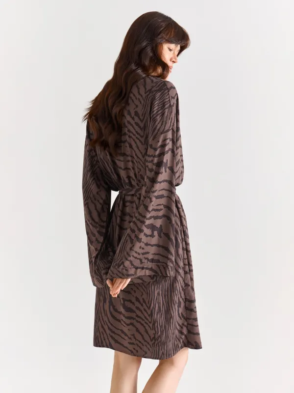 Әйелдерге арналған кимоно, үйге арналған, өлшемі S, вискоза, ақ-қара, Zefina, image-4