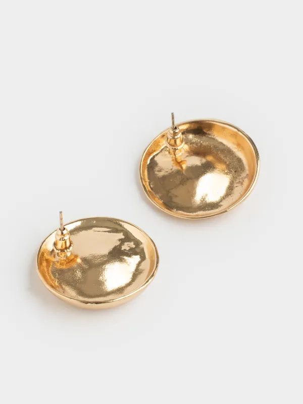 Пуссет сырғалары, 3 см, 2 дана, металл, алтын, Jewelry, image-1