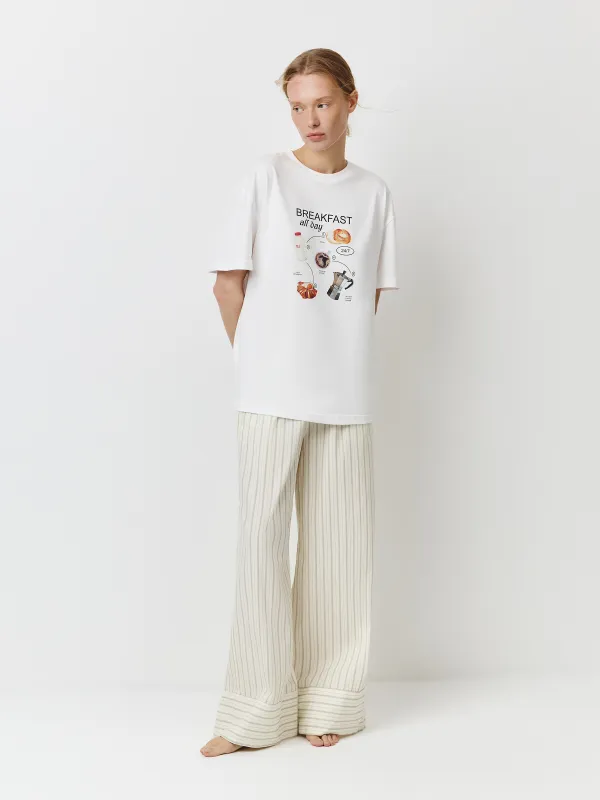 Футболка женская, р. L, хлопок, молочная, Breakfast all day, Limva, image-2