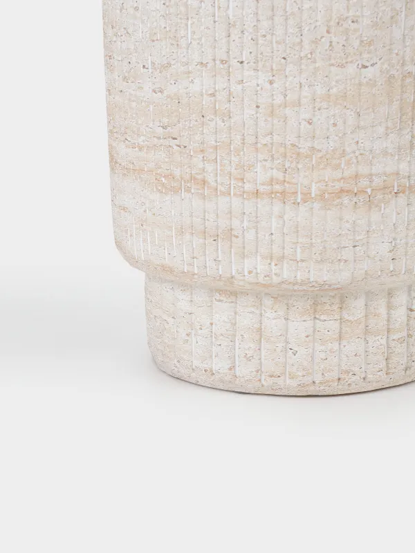 Кофе үстелі, 47х34 см, магний/шыны талшық, дөңгелек, сарғылт-қоңыр, Antic, image-2