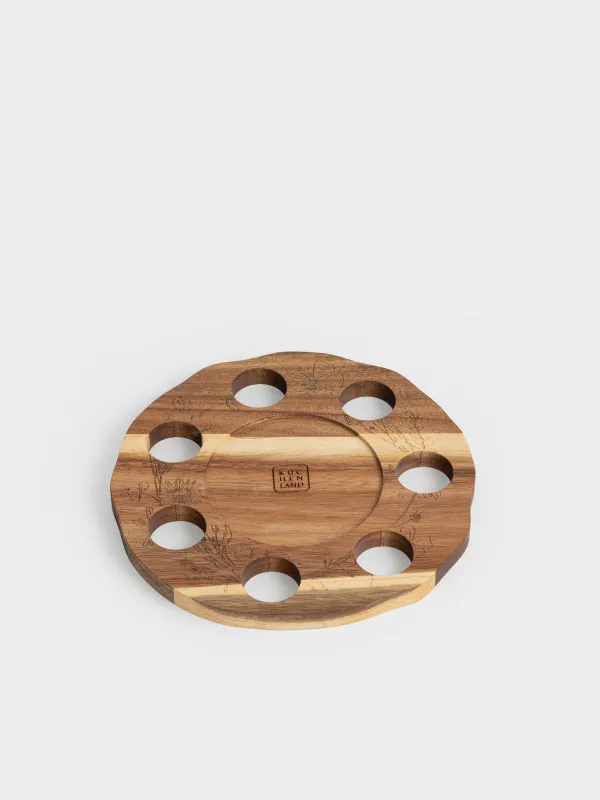 Пасха ыдысы, 23х22 см, 7 бөлім, Куличке арналған орыны бар, ағаш, Гүлдер, Noble tree, image-0