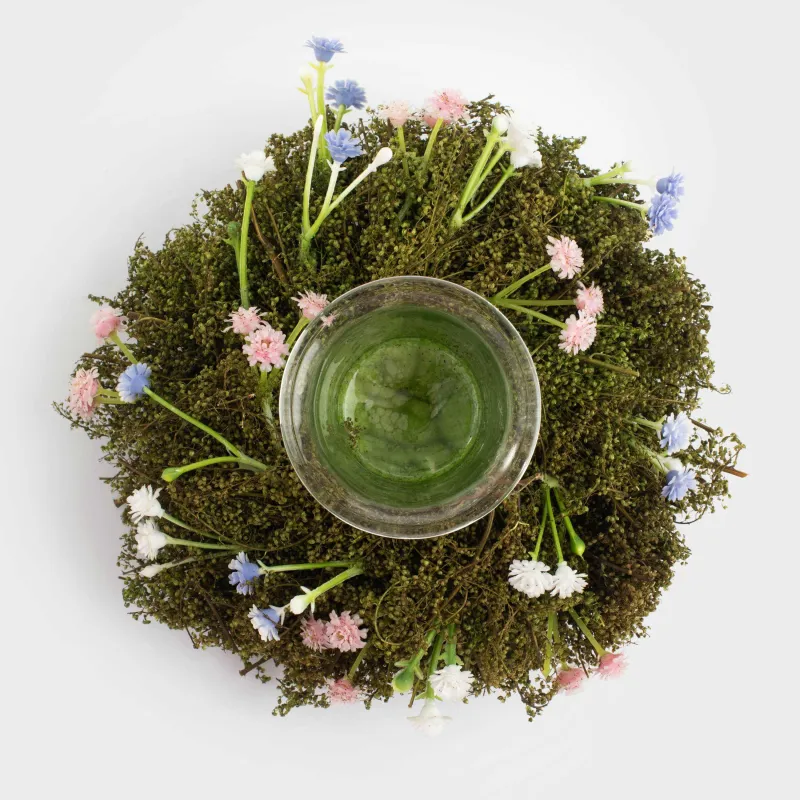 Шам ұстағыш, 16 см, шәйнекке арналған, шыны/жусан, Ботакөздер, Delicate posy декоры, image-1