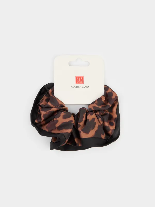 Шаш резеңкесі, 14 см, сәтен, сарғылт-қоңыр және қара, Silk, image-2