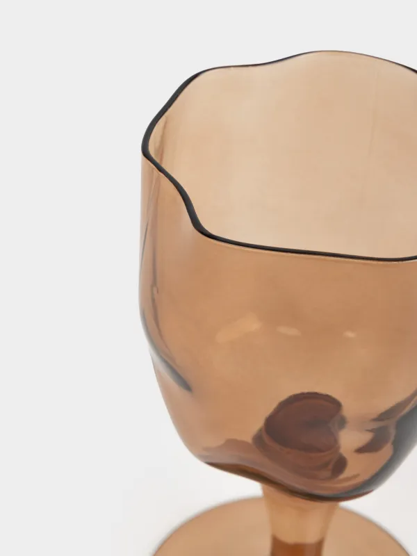 Шарап бокалы, 350 мл, шыны Р, қоңыр, Мыжылған әсер, Crumple color, image-3