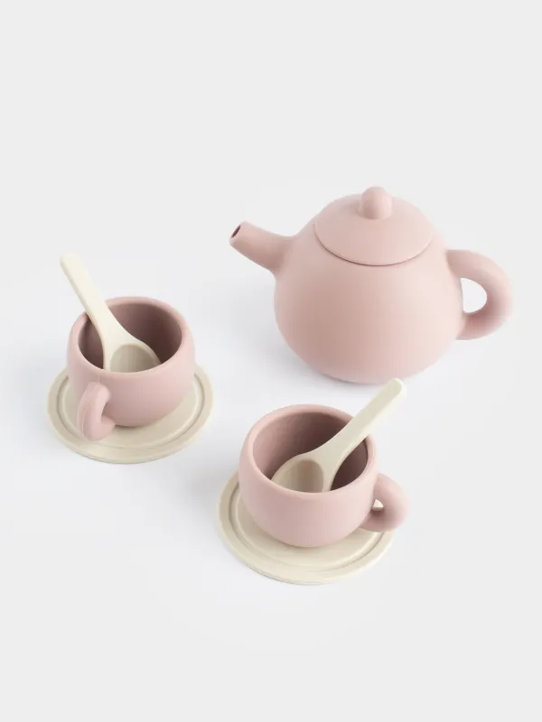 Ойын жиынтығы, балаларға арналған, 7 зат, силикон, түрлі-түсті, Шайға арналған жиынтық, Kiddy, image-2