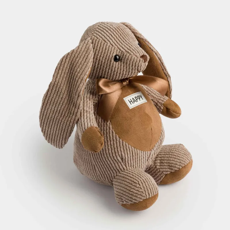 Ойыншық, 21 см, жұмсақ, полиэстер, қоңыр, Бантик таққан қоян, Rabbit, image-2