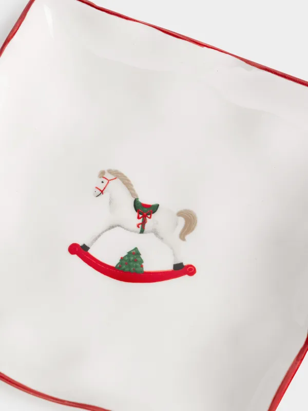 Ыдыс, 15х15 см, керамика, шаршы, Жылқы, Christmas tree, image-3