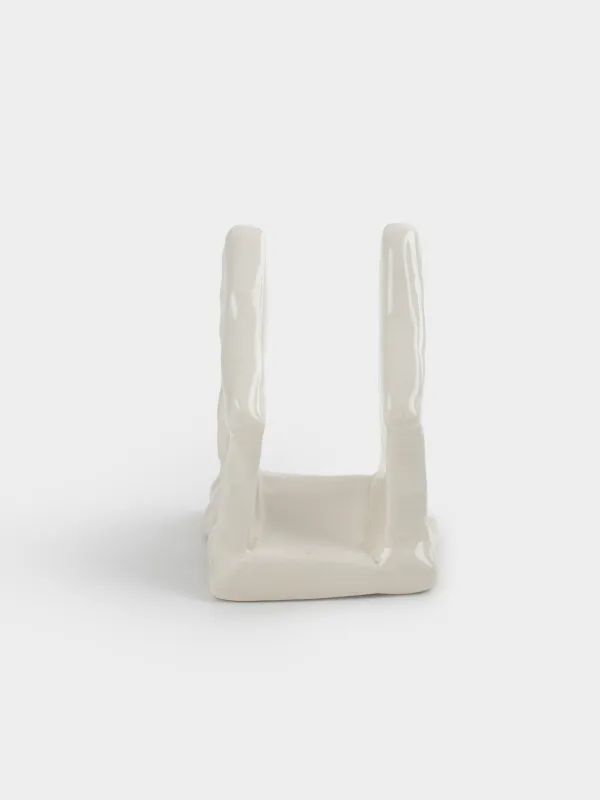 Майлық салғыш, 9 см, керамика, сүт түстес, Үй, Snow sparks, image-2