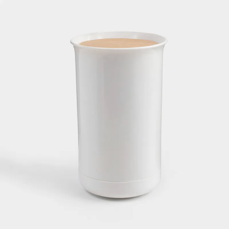 Контейнер для ватных палочек, 12 см, пластик/дерево, белый, White style