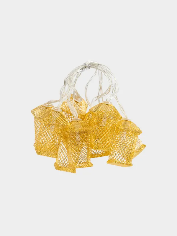 Гирлянда декоративная, 1,35 м, с подсветкой, 10 ламп, металл/пластик, белая, Фонарики, Christmas, image-4