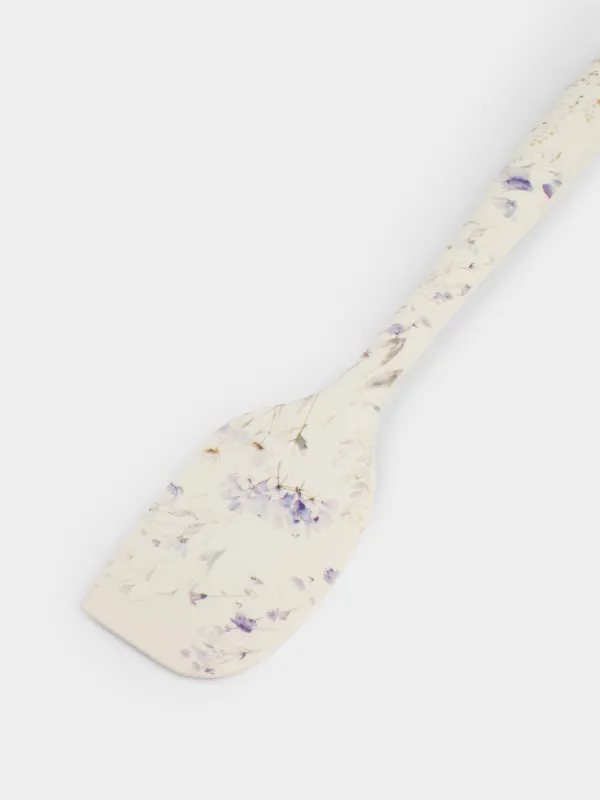 Лопатка-шпатель, силикон, молочная, Flowers, image-3