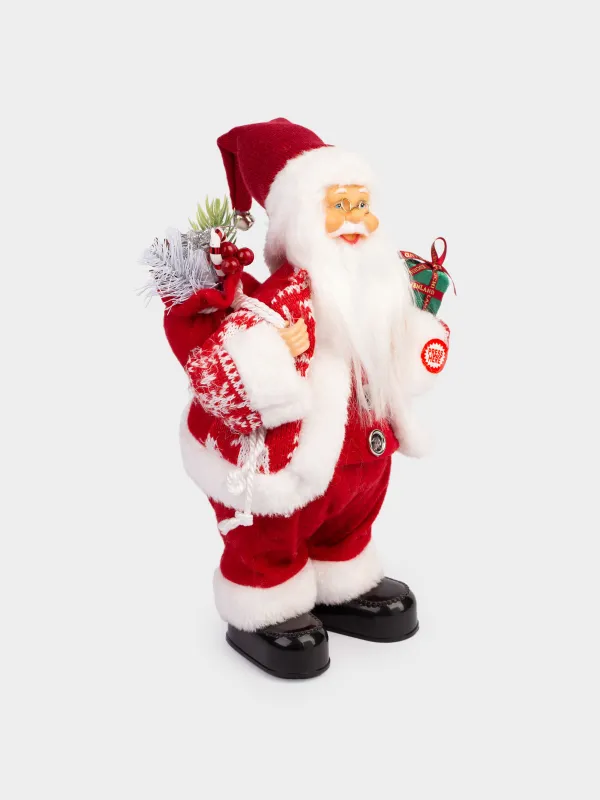 Изделие декоративное, 30 см, музыкальное, анимированное, пластик/полиэстер, Санта, Magic time, image-1