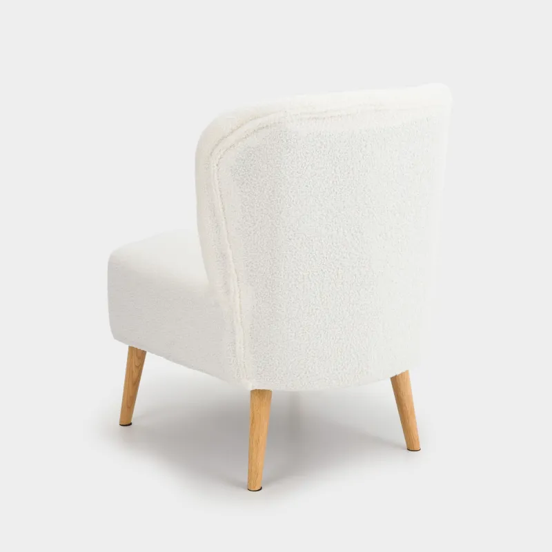 Орындық, 74 см, букле/ағаш, сүт түстес, Boucle, image-5