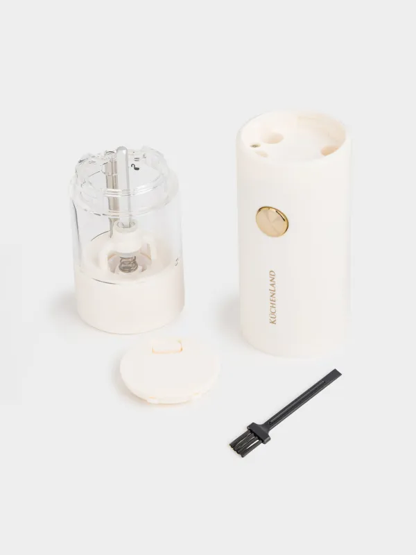 Дәмдеуіштерге арналған диірмен, 18 см, 2 дана, электрлік, стендте, пластик, сүт түстес, Liberica light, image-3