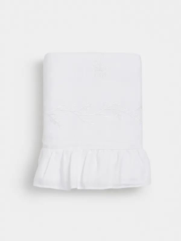 Дастархан, 160х160 см, полиэстер, желбіршектері бар, ақ, Гүлді бұтақтар, Wavy branches, image-12