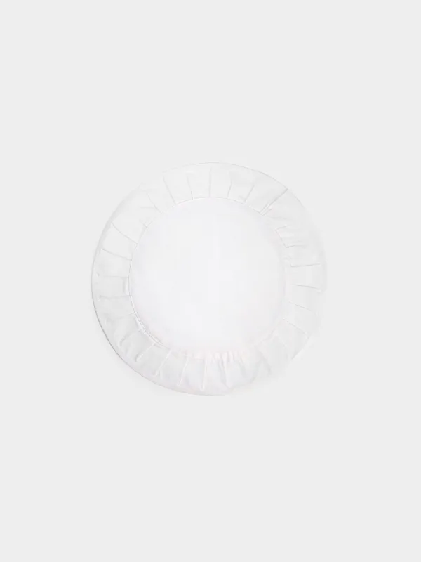 Салфетка под приборы, 38 см, хлопок, круглая, молочная, Волнистые края, Color wavy, image-0