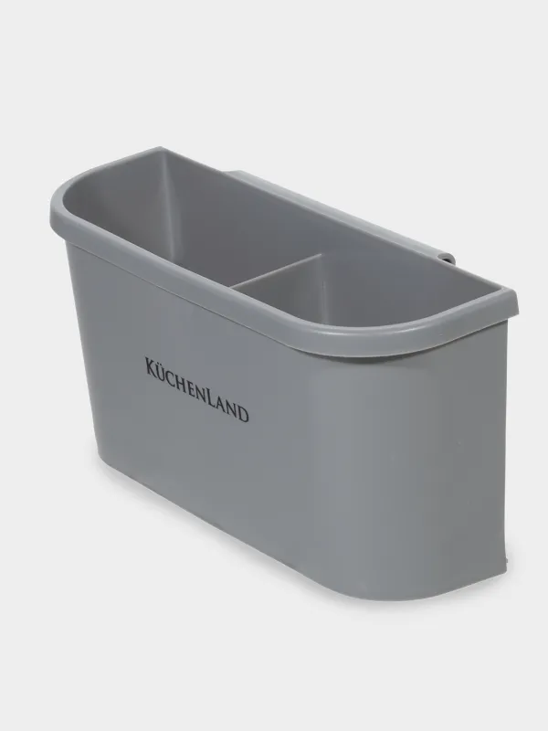 Ыдыс кептіргіш, 43х31 см, науасы бар, су төгетін, металл / пластик, ашық сұр, Keeping, image-2