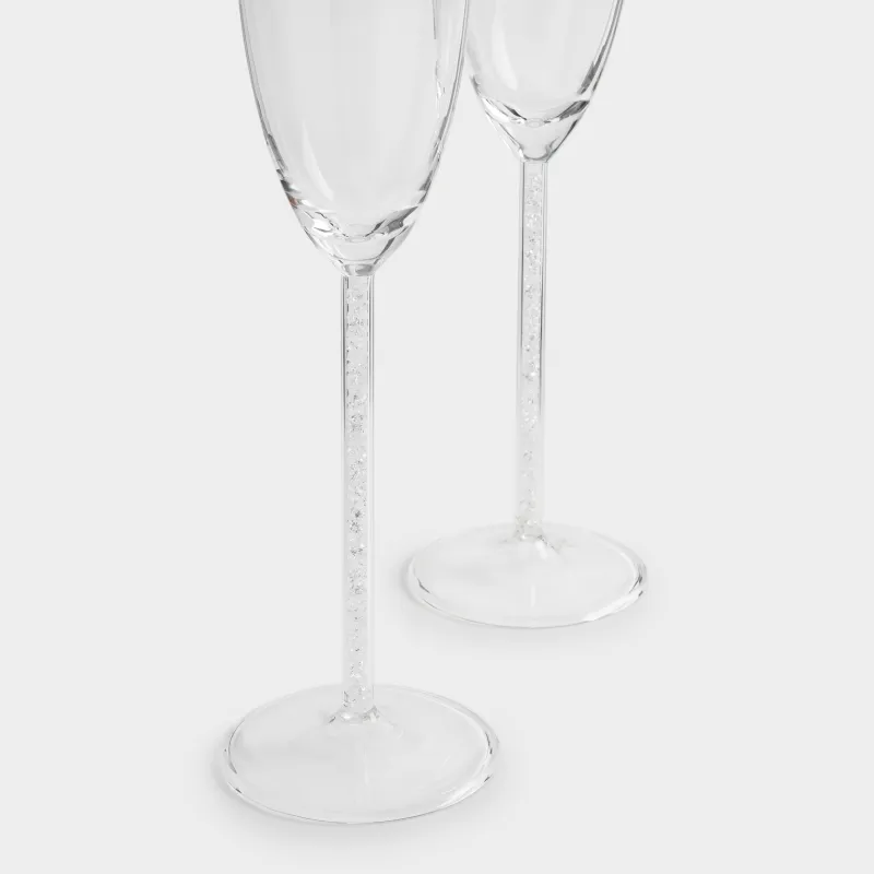 Шампан әйнегі, 180 мл, 2 дана, шыны / ринстондар, Crystal decor, image-2