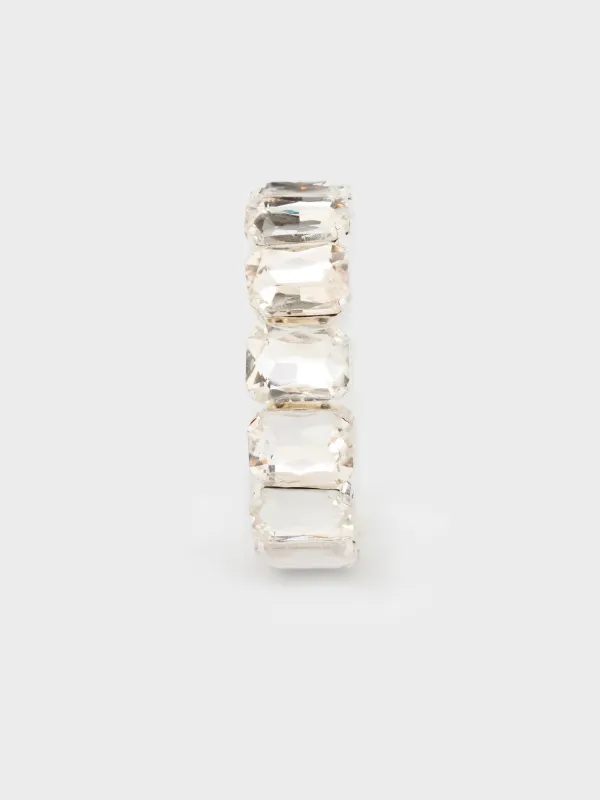 Білезік, 18 см, шыны / металл, күміс, кристалдар, Jewelry crystal, image-2