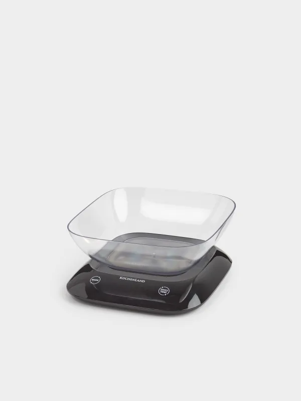 Весы кухонные, 19х17 см, с чашей, электронные, пластик, черные, Libra, image-3