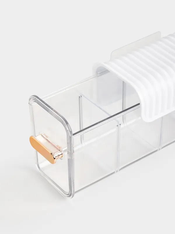 Іш киімдер мен шұлықтарға арналған органайзер, 36х11 см, қабырғаға орнатылатын, жылжымалы, пластик, ақ, Compact, image-4