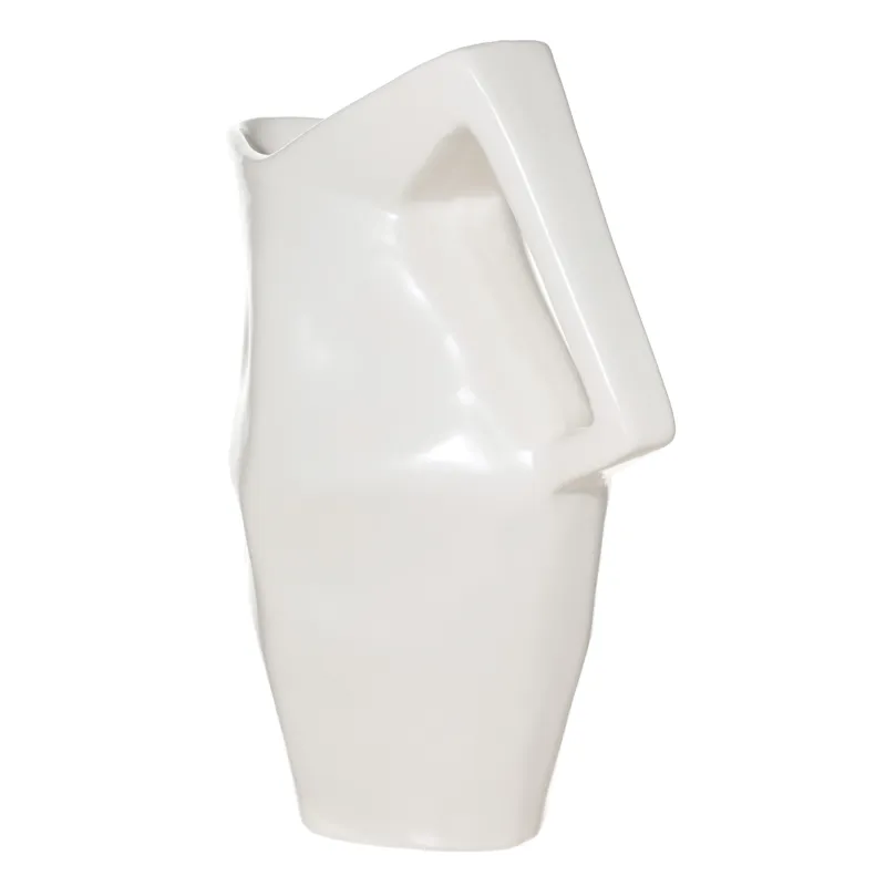 Кувшин, 1,6 л, фарфор P, молочный, Мятый эффект, Crumple, image-1