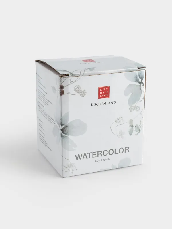 Саптыаяқ, 420 мл, фарфор N, Сұр гүлдер, Watercolor, image-6