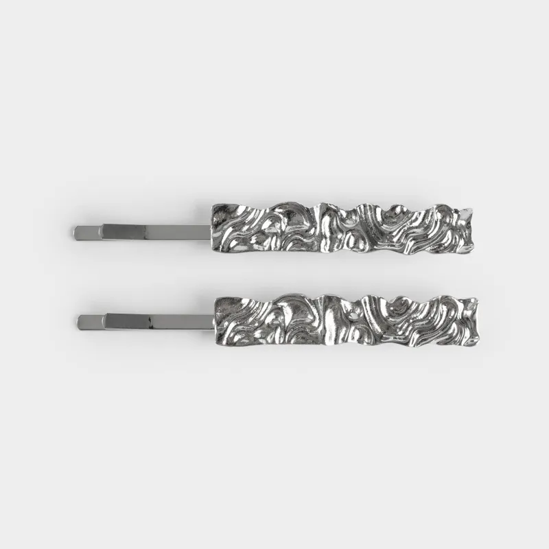 Шаш қыстырғыш, 6 см, 2 дана, металл, күміс, Gediegen